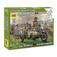 Zvezda Zvezda Soviet M-72 Sidecar Motorcycle w/Crew makett 1:72 (6277Z)