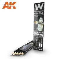 AK Interactive AK-Interactive Weathering Pencil - BLACK & WHITE: SHADING & EFFECTS SET akvarell ceruza szett - AK10039