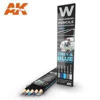 AK Interactive AK-Interactive Weathering Pencil - GREY & BLUE: SHADING & EFFECTS SET akvarell ceruza szett - AK10043