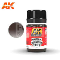 AK Interactive AK-Interactive UNIFORM DEFINITION FILTER DARK BROWN GLAZE 35 ml AK3019