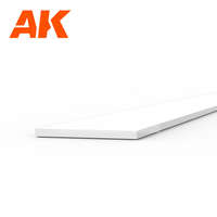 AK Interactive AK-Interactive - Strips 0.30 x 4.00 x 350mm – STYRENE STRIP – (10 units) - Téglalap alakú sztirol profil AK6505