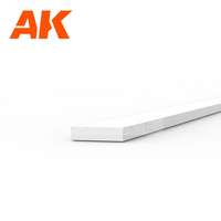 AK Interactive AK-Interactive - Strips 0.50 x 2.00 x 350mm – STYRENE STRIP – (10 units) - Téglalap alakú sztirol profil AK6509