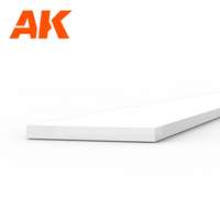 AK Interactive AK-Interactive - Strips 0.50 x 5.00 x 350mm – STYRENE STRIP – (10 units) - Téglalap alakú sztirol profil AK6512