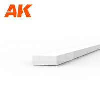 AK Interactive AK-Interactive - Strips 0.75 x 2.00 x 350mm – STYRENE STRIP – (10 units) - Téglalap alakú sztirol profil AK6515