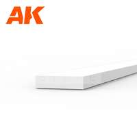 AK Interactive AK-Interactive - Strips 0.75 x 3.00 x 350mm – STYRENE STRIP – (10 units) - Téglalap alakú sztirol profil AK6516