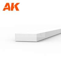 AK Interactive AK-Interactive - Strips 1.00 x 3.00 x 350mm – STYRENE STRIP – (10 units) - Téglalap alakú sztirol profil AK6521