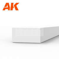 AK Interactive AK-Interactive - Strips 2.00 x 4.00 x 350mm – STYRENE STRIP – (8 units) - Téglalap alakú sztirol profil AK6531
