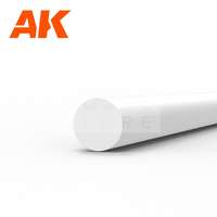 AK Interactive AK-Interactive - Rod 2.00 diameter x 350mm – STYRENE ROD – (6 units) - Rúd alakú sztirol profil AK6540