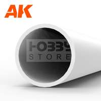 AK Interactive AK-Interactive - Hollow tube 5.00 diameter x 350mm – STYRENE HOLLOW TUBE – (4 units) - Cső alakú sztirol profil AK6545