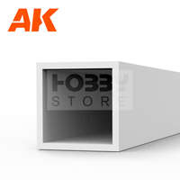 AK Interactive AK-Interactive - Square hollow tube 4.00 x 350mm – STYRENE SQUARE HOLLOW TUBE – (3 units) - Négyzet alakú sztirol profil AK6548