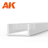 AK Interactive AK-Interactive - U Channel 4.0 width x 350mm – STYRENE U CHANNEL – (3 units) U alakú sztirol profil AK6556