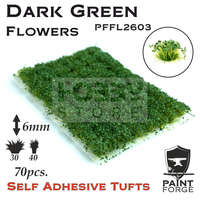 Paint Forge Paint Forge Dark Green Flowers 6 mm-es realisztikus virágcsomók diorámákhoz-figurákhoz (70 db) PFFL2603