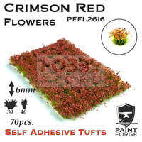 Paint Forge Paint Forge Crimson Red Flowers 6 mm-es realisztikus virágcsomók diorámákhoz-figurákhoz (70 db) PFFL2616