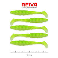 Reiva Reiva Zander Power Shad 8cm 5db/cs (Fluo Zöld Flitter I.)