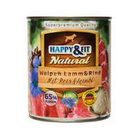 Happy&Fit Happy&Fit Natural Dog Konzerv Junior Bárány&Marha Rizzsel&Lenmagolajjal 800g