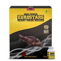 SBS EUROSTAR READY-MADE BOILIES SQUID-OCTOPUS-STRAWBERRY 20 MM 1 KG + 50 ML 3 IN ONE TURBO BAIT DIP