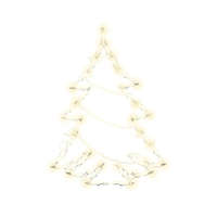 Home KID 502 B/WW fenyőfa ablakdísz, 35 db melegfehér LED, 3 funkció, kapcsolható, elemes