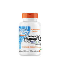 Doctor's Best Doctor&#039;s Best Természetes K2-vitamin (MK7) 180 mcg + D3 1000 NE - Natural Vitamin K2 (MK7) 180 mcg + D3 1000 IU (60 Veggie Kapszula)