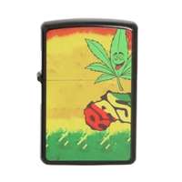 Angelo Angel Benzines öngyújtó fekete színű - Raszta színekkel