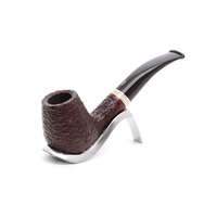 Savinelli Savinelli New Oscar Rusticated 628 brandy hanga gyökér pipa 9mm filterrel, fekete akril csutorával és enyhén hajlított szárral