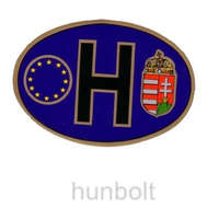 Hunbolt Kék ovális kerek Eu-H címeres matrica (12X8 cm)