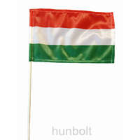 Hunbolt Nemzeti színű zászló 15x25 cm, 40 cm-es műanyag fehér pálcával