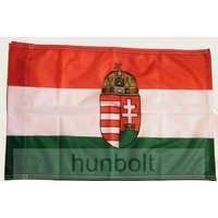 Hunbolt Kétoldalas nemzeti színű címeres zászló Poliészter anyagból (kültérre) 60x90 cm, rúd nélkül
