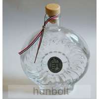 Hunbolt Boros/pálinkás üvegkulacs 0,5 l-es, ón koszorús címer