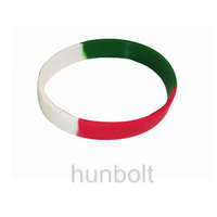 Hunbolt Szilikon, osztott nemzeti színű karkötő 18 cm (többet olcsóbban)