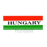 Hunbolt Nemzeti színű Hungary felirattal matrica 20X7 cm