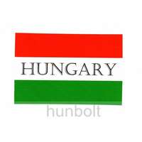 Hunbolt Nemzeti színű Hungary felirattal matrica 6,5x10 cm