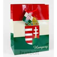 Hunbolt Magyar címeres piros-fehér-zöld dísztasak 11x14 cm, ajándék tasak