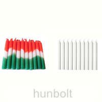 Hunbolt Nemzeti és fehér ceruza gyertya, 10 cm magas, 10db/csomag