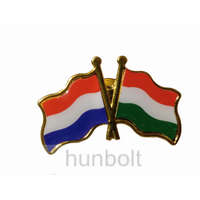 Hunbolt Kitűző, páros zászló Holland-Magyar jelvény 40x25 mm