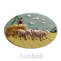 Hunbolt Marhacsorda, kézzel festett hűtőmágnes polyresinből