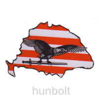 Hunbolt Nagy-Magyarország árpádsávos szürke turulos autós matrica (15x10 cm), külső