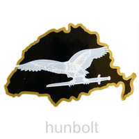 Hunbolt Nagy-Magyarország fekete alapon fehér turulos autós matrica (15x10 cm), belső