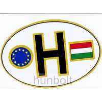 Hunbolt Öntapadó külső matrica, ovális EUS -H betűs, zászlós (12X8 cm)
