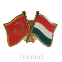 Hunbolt Kitűző, páros zászló Török-Magyar jelvény 26x15 mm