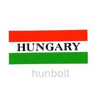 Hunbolt Nemzeti színű Hungary felirattal matrica II. (6,5x15 cm)