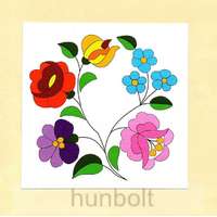 Hunbolt Kalocsai virágok matrica 10 x10 cm - átlátszó alap