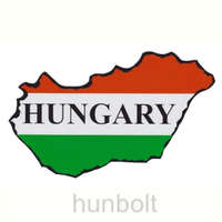 Hunbolt Nemzeti színű Magyarország külső matrica Hungary felirattal (14X8 cm)