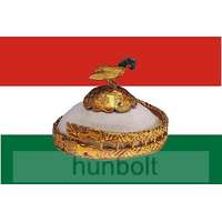 Hunbolt Hun korona, nemzeti színű, 15x25 cm zászló