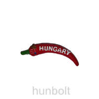 Hunbolt Paprika hűtőmágnes címerrel és Hungary felirattal 7,5 cm