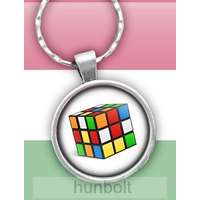 Hunbolt Rubik kocka üveglencsés kulcstartó- 20 mm