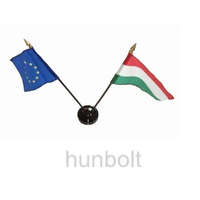 Hunbolt Nemzeti és Európa zászlók asztali tartóval