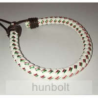 Hunbolt Műbőr fonott fehér piros-fehér-zöld karkötő