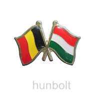 Hunbolt Kitűző, páros zászló Belga-Magyar jelvény 26x15 mm