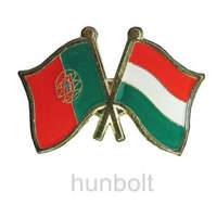 Hunbolt Kitűző, páros zászló Portugál-Magyar jelvény 2,5x1,5 cm
