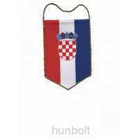 Hunbolt 5 szögletű autós Horváth zsinóros zászló (11x15 cm)